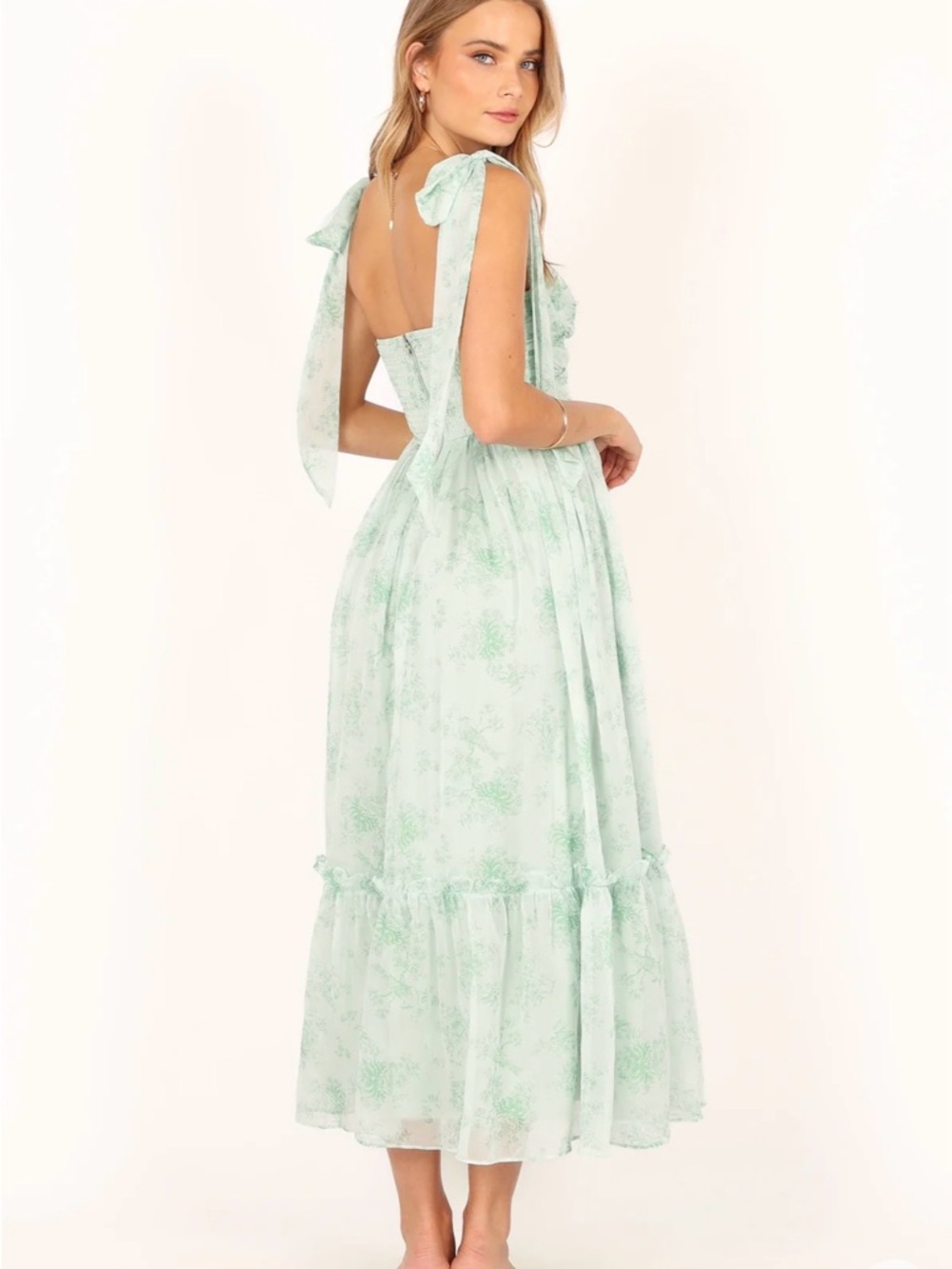 Petal & Pup Mint Green Floral Halter Maxi Dress